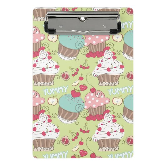 カップケーキパターン ミニクリップボード (正面)
