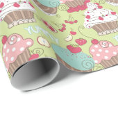 カップケーキパターン ラッピングペーパー (ロールコーナー)