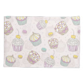 カップケーキパターン 枕カバー (裏面-左)