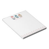 カップケーキパーソナライズされたメモ帳 – ピンク水玉模様汗 ノートパッド (アングル)