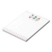 カップケーキパーソナライズされたメモ帳 – ピンク水玉模様汗 ノートパッド (回転)