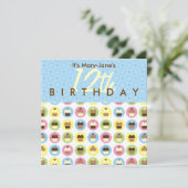 カップケーキパーソナライズされた誕生日招待状 招待状 (スタンド正面)