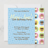 カップケーキパーソナライズされた誕生日招待状 招待状 (裏面)