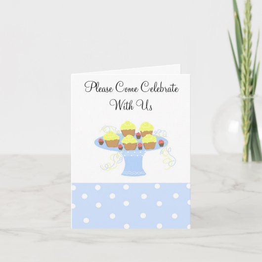 カップケーキパーティの招待状 招待状 (正面)