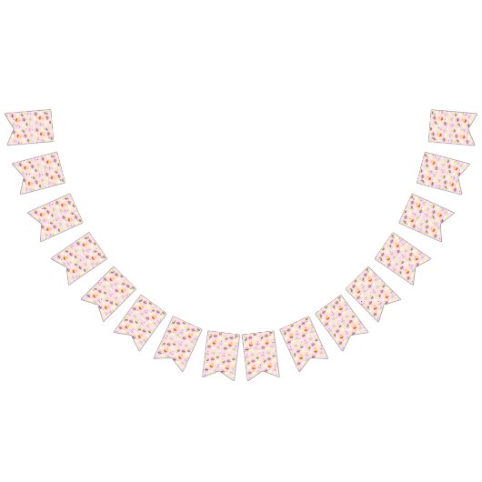 カップケーキパーティーバナー バンティングフラッグ (全)