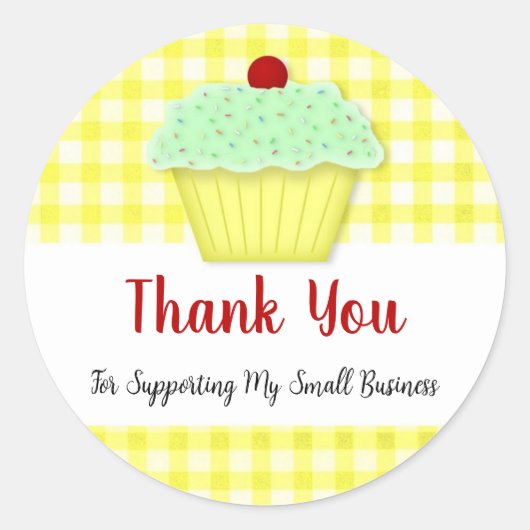 カップケーキビジネスありがとうごちそうシール ラウンドシール (正面)