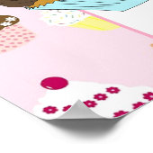 カップケーキビュッフェパーティー標識 ポスター (角)