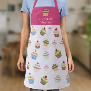 カップケーキピンクエプロン エプロン
