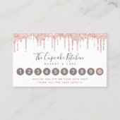 カップケーキピンクグリッタードリップホワイトベーカリーパティシシェフ ロイヤリティカード (正面)