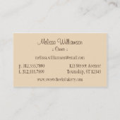 カップケーキピンクマゼンタブラウン縦型名刺 名刺 (裏面)