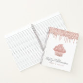 カップケーキピンクローズ金ゴールドグリッタードリップスベーカリーシェフ ノートブック (内部)