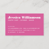 カップケーキピンク赤金ゴールドパティシシェフベイクタイはっきりしたプ 名刺 (裏面)