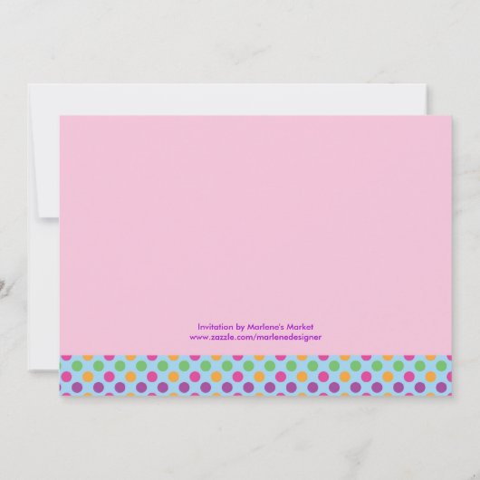 カップケーキファーストバースデーパーティーフォト招待状 招待状 (裏面)