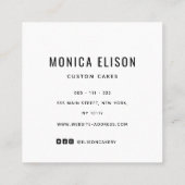 カップケーキフローラパーソナライズされた名刺 スクエア名刺 (裏面)