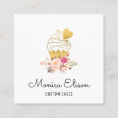 カップケーキフローラパーソナライズされた名刺 スクエア名刺 (正面)