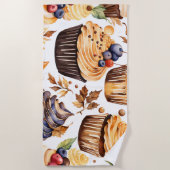 カップケーキフードアート ビーチタオル (正面)