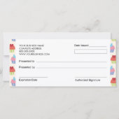 カップケーキブティックスタイルギフト券 (裏面)