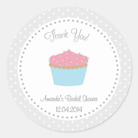 カップケーキブライダルシャワーシール ラウンドシール (正面)