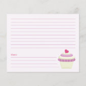 カップケーキブライダルシャワーレシピカード (裏面)