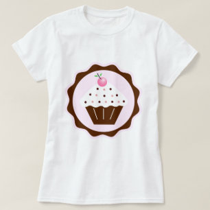 カップケーキブラウン&ピンク Tシャツ