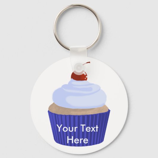カップケーキブルー キーホルダー (正面)