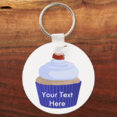 カップケーキブルー キーホルダー (正面)