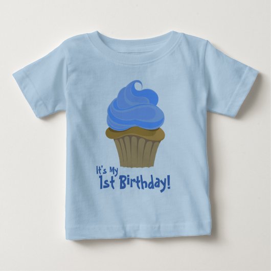 カップケーキブルー、私の誕生日よ！ ベビーTシャツ (正面)