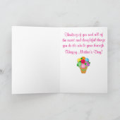 カップケーキブーケ：お母さんの日おめでとう！ カード (内部)