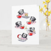 カップケーキプグ誕生日カード カード (黄色い花)