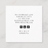 カップケーキベイカーパティシシェフ スクエア名刺 (裏面)