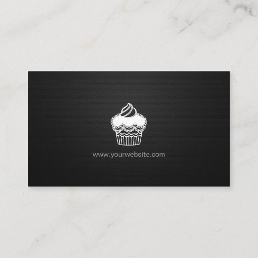 カップケーキベイカー – プロフェッショナルプレミアムブラックメッシュ 名刺 (裏面)