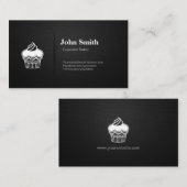 カップケーキベイカー – プロフェッショナルプレミアムブラックメッシュ 名刺 (正面/裏面)