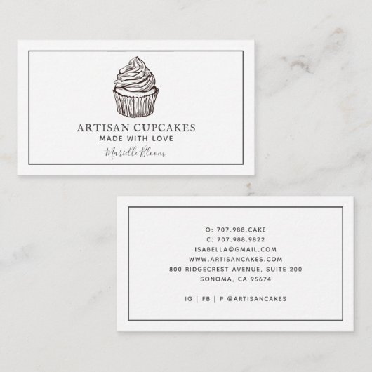 カップケーキベイカー 名刺 (正面/裏面)