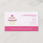 カップケーキベーカリーまたはパティシシェフピンクの名刺 名刺 (正面)