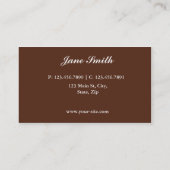 カップケーキベーカリーエレガントピンクオンブラウンドットパターン 名刺 (裏面)