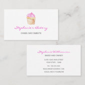 カップケーキベーカリーエレガントピンクモダン 名刺 (正面/裏面)