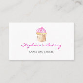 カップケーキベーカリーエレガントピンクモダン 名刺 (正面)