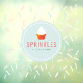 カップケーキベーカリーカケリーカフェパステルカラースプリンクル ウィンドウサイン (シート3)