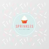 カップケーキベーカリーカケリーカフェパステルカラースプリンクル ウィンドウサイン (シート)