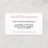 カップケーキベーカリーカフェロイヤリティパンチディスカウント 名刺 (裏面)