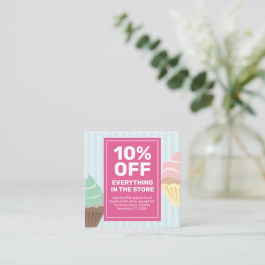 カップケーキベーカリークーポンカードスペシャルオファー販売 割引カード (スタンド正面)