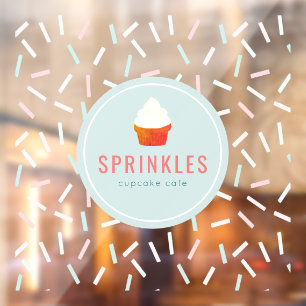 カップケーキベーカリーケーカリーカフェパステルカラースプリンクル ウィンドウサイン