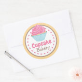 カップケーキベーカリーサークルステッカーラベル ラウンドシール (封筒)