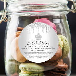 カップケーキベーカリーシェフスライバーグリッタードリップスリーガル ラウンドシール