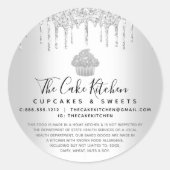 カップケーキベーカリーシェフスライバーグリッタードリップスリーガル ラウンドシール (正面)