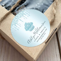 カップケーキベーカリーシェフターコイズグリッタードリップシック