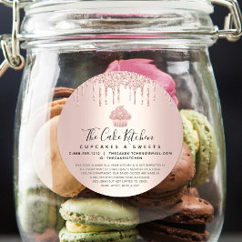 カップケーキベーカリーシェフバラ金ゴールドグリッタードリップスリーガル ラウンドシール