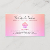 カップケーキベーカリーシェフバラ金ゴールドグリッターピンクレインボー ロイヤリティカード (裏面)