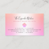 カップケーキベーカリーシェフピンクローズドリップレインボー 名刺 (裏面)