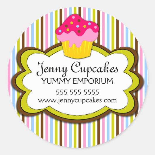 カップケーキベーカリーシール ラウンドシール (正面)